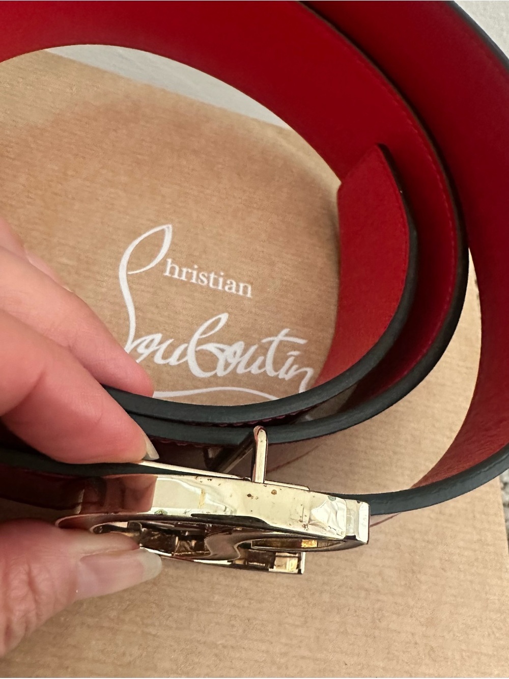 Christian Louboutin Red Patent Leather Belt - Picture 7 of 9